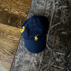 Polo by Ralph Lauren Kids Navy Cap with Yellow Embroidery